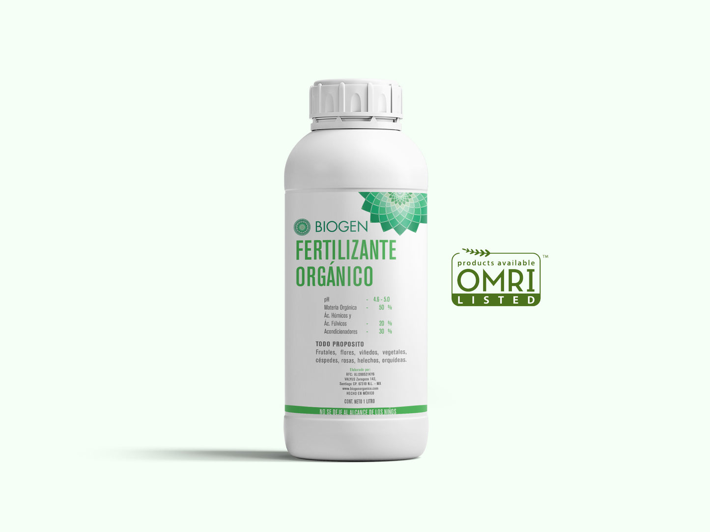 Biogen Fertilizante Orgánico OMRI Bidón